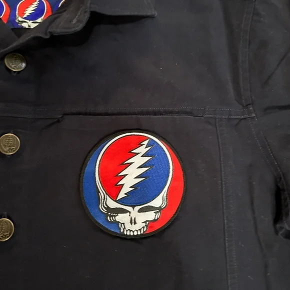 Grateful Dead Dark Blue Men's Jacket with Iconic Emblem